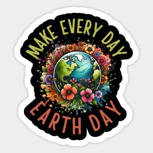 Make Every Day Earth Day Cute Planet Save Environment Women Sticker